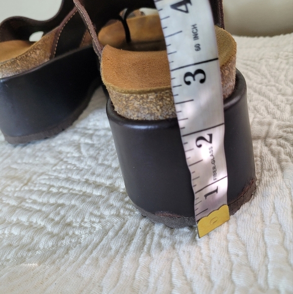 Vintage American Eagle Y2K Brown Platform Sandals 8 Chunky Wedge Cork Sole - Picture 7 of 10